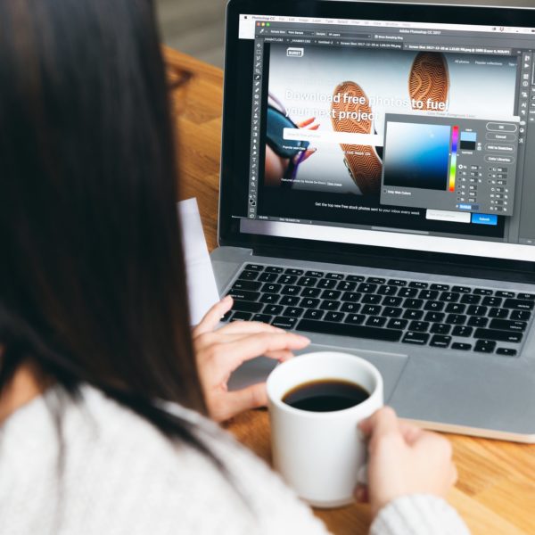 designer picking colors for website