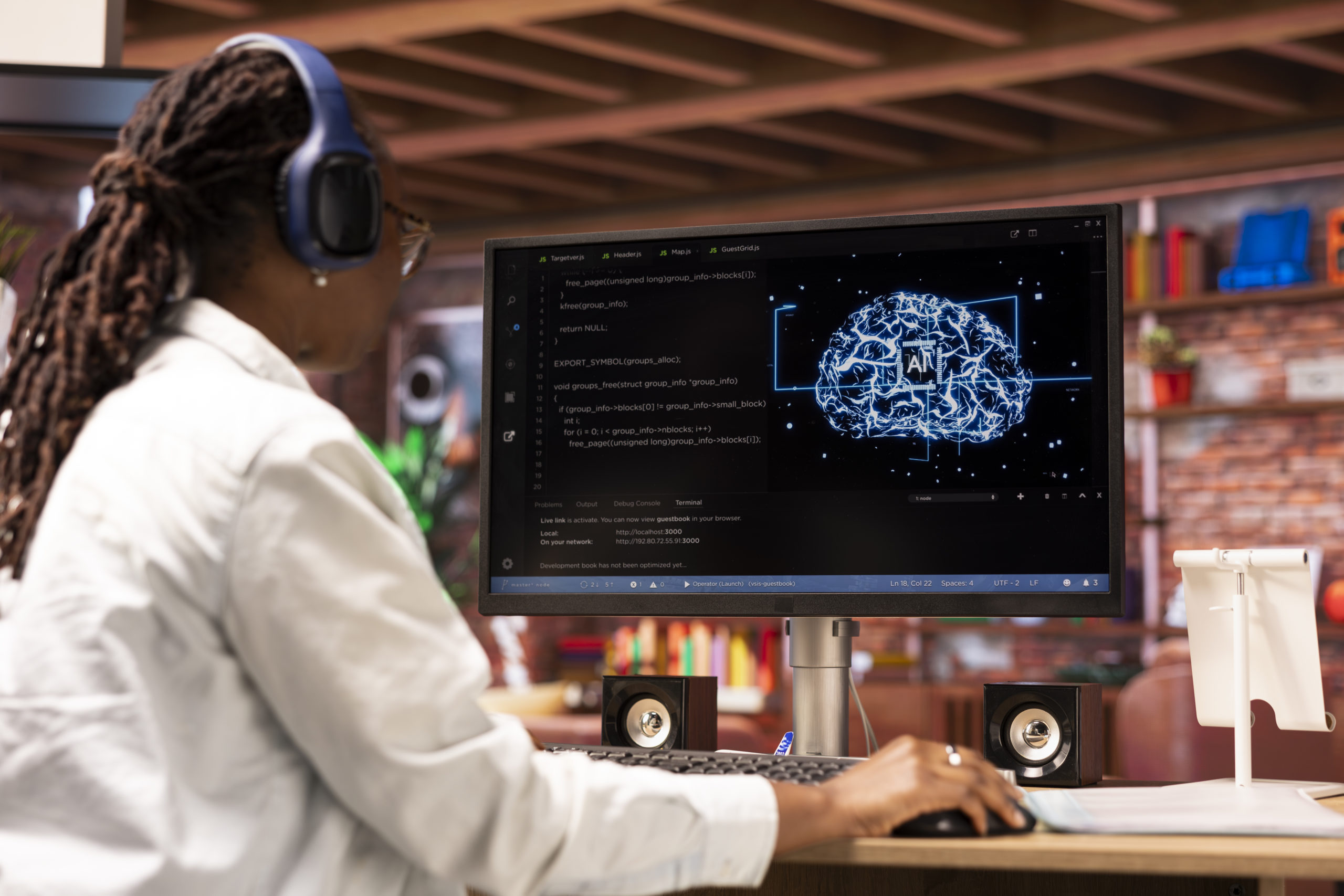 Illustration of machine learning algorithms analyzing data patterns with neural networks and AI visuals, symbolizing Delomid Digital Data’s intelligent open-source solutions.